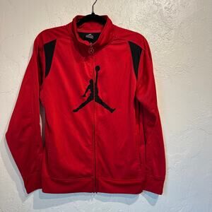Jordan Boys Size XL 13-15 Zip Jacket Lightweight Red Black Pockets Basketball